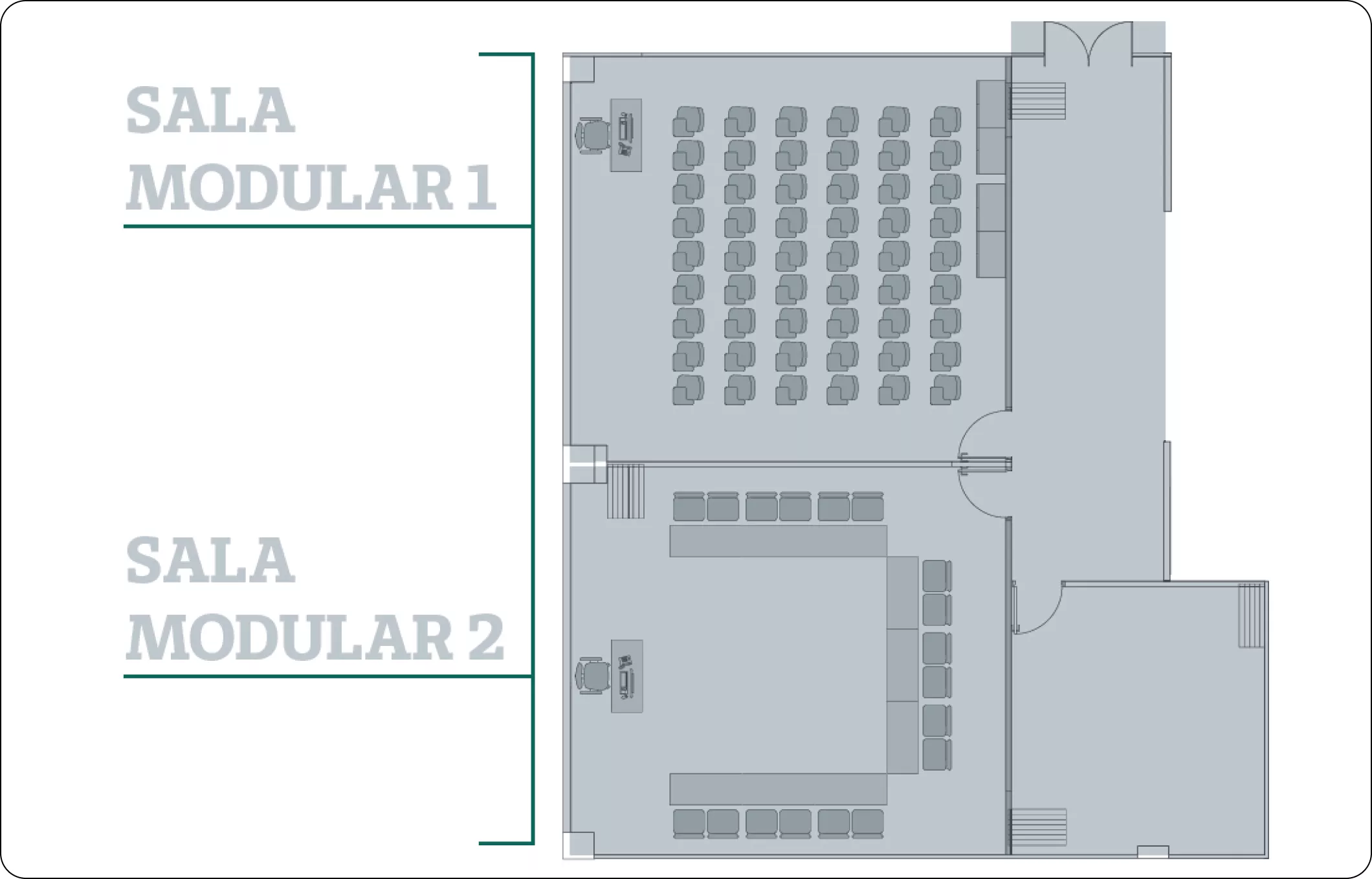 Planta baixa salas modulares